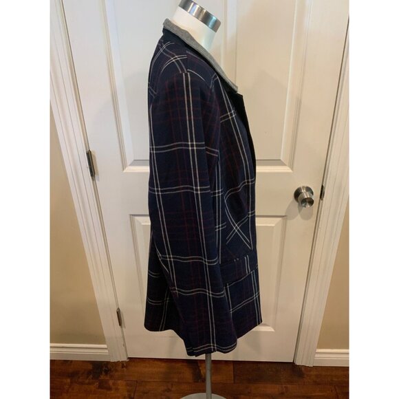 Lane Bryant Navy Blue, Red & White Plaid Blazer, Size 24 - Picture 4 of 7